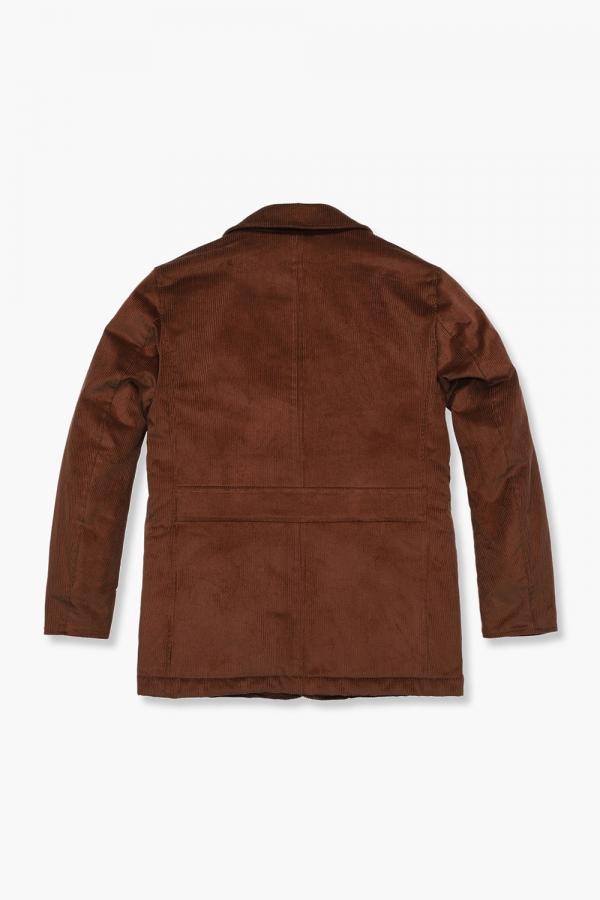 코튼 스웨이드 빅 포켓 824 레드브라운 하프 코트