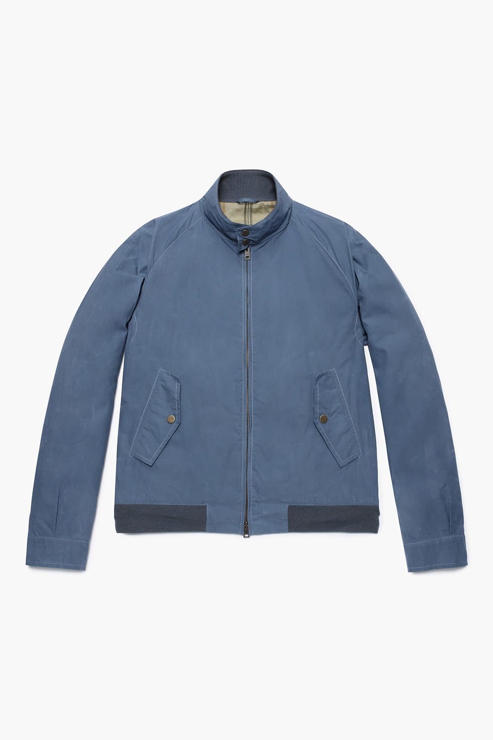 왁스 코튼 베이직 블루종 블루 점퍼