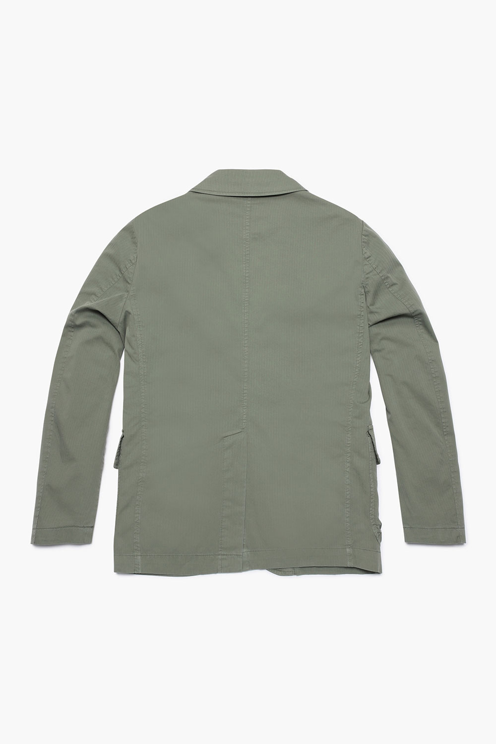 코튼 빅버튼 포켓 901 그린 하프 코트