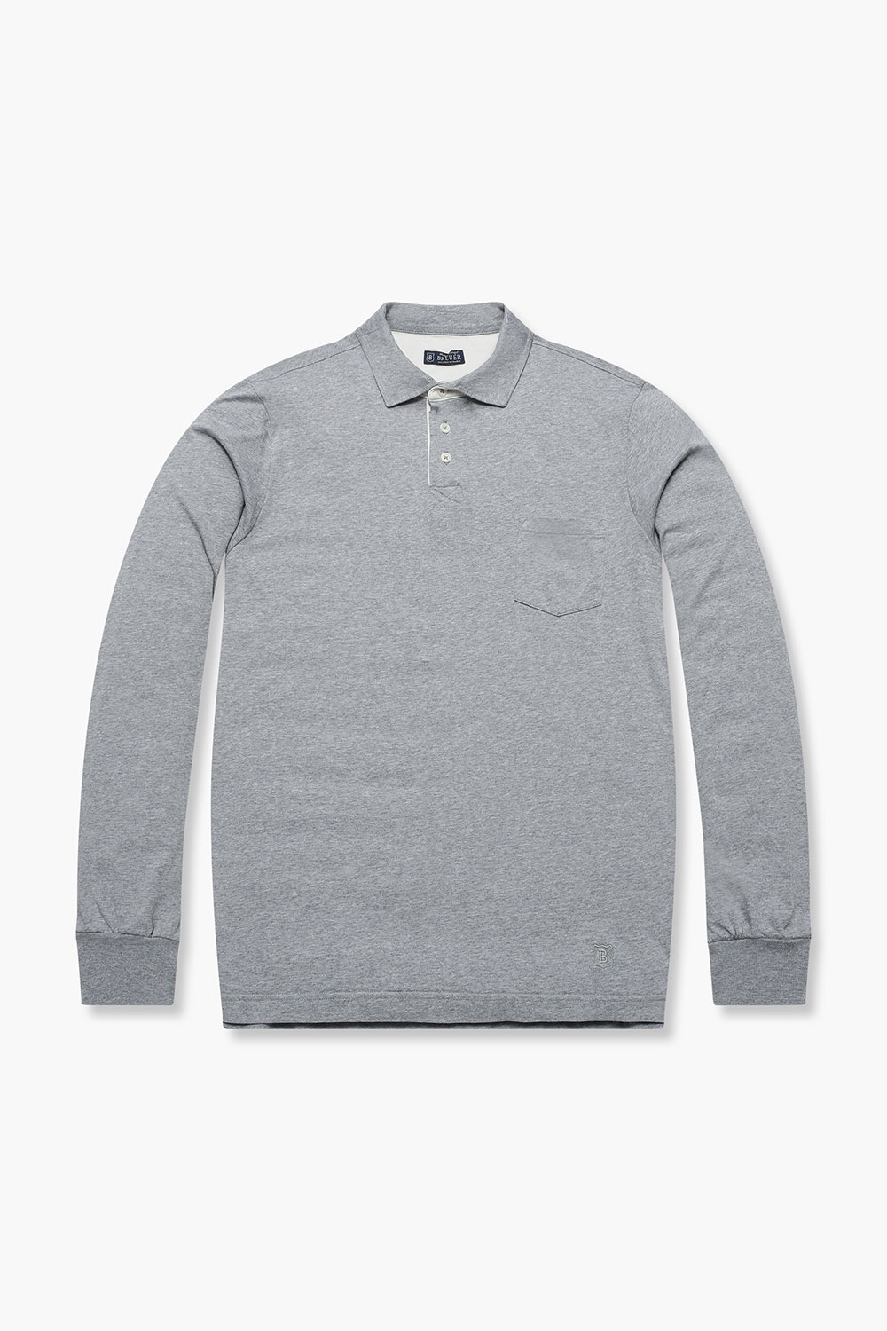 코튼 폴로 102 그레이 긴소매 티셔츠