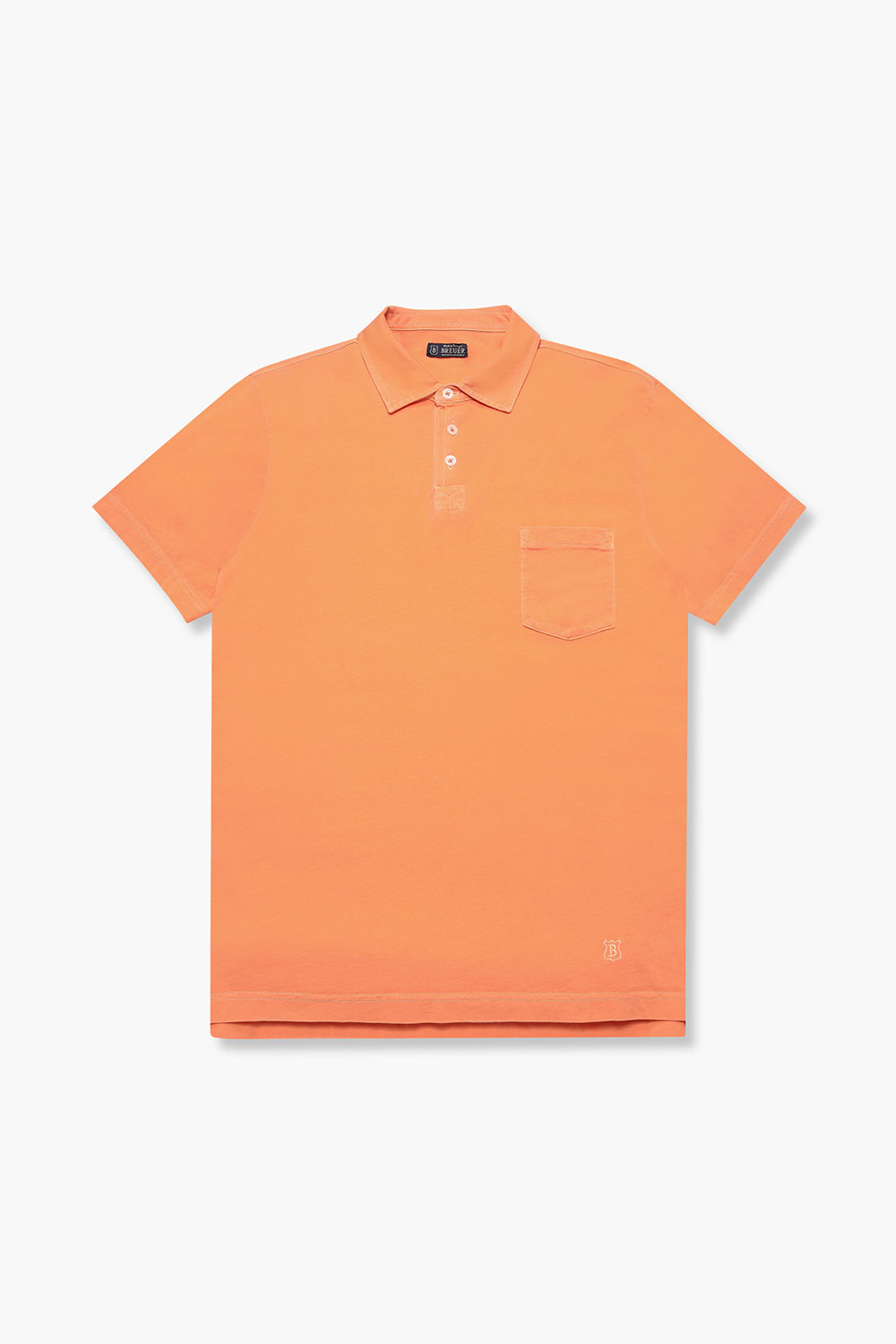 코튼 버튼 다운 포켓 501 오렌지 반소매 티셔츠