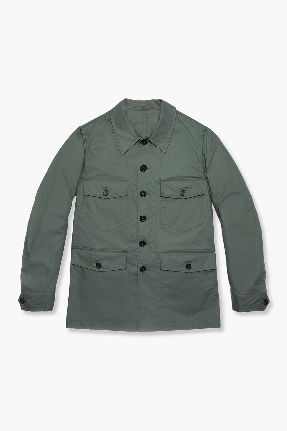 왁스 코튼 빅버튼 포켓 805 블루그린 하프 코트