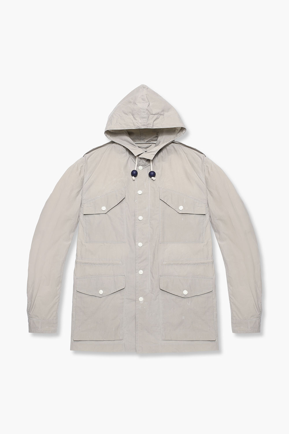 왁스 코튼 후드 하프 코트 1024MAINE131