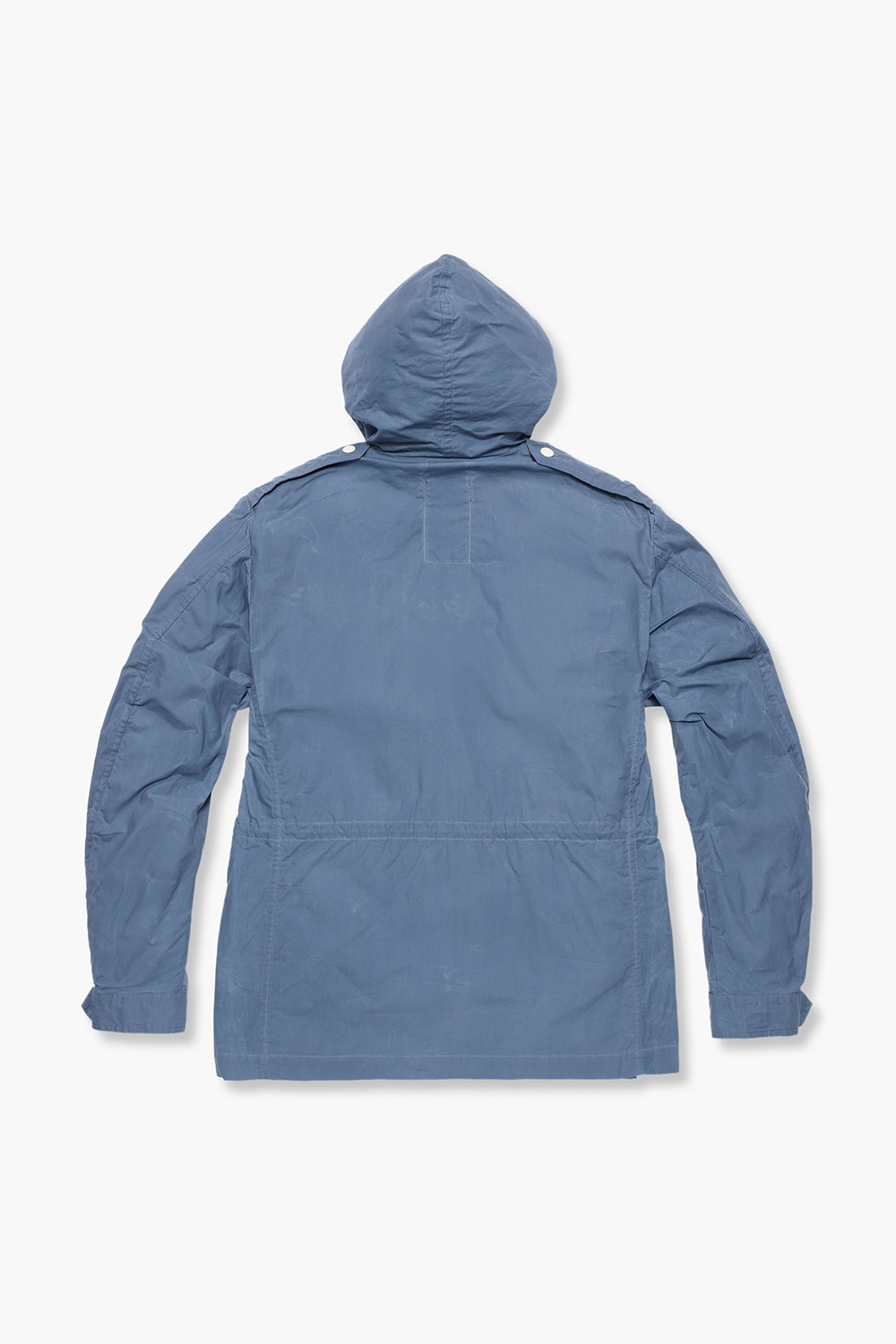 왁스 코튼 후드 804 블루 하프 코트